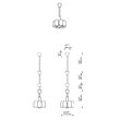 Candelabru modern cu 6 brate din alama masiva si abajururi din sticla opal, Odyssey, B142 SchwungHome